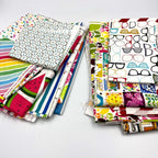 CLEARANCE Cotton Fabric Designer Patterns Remnant Pack - White & Brights