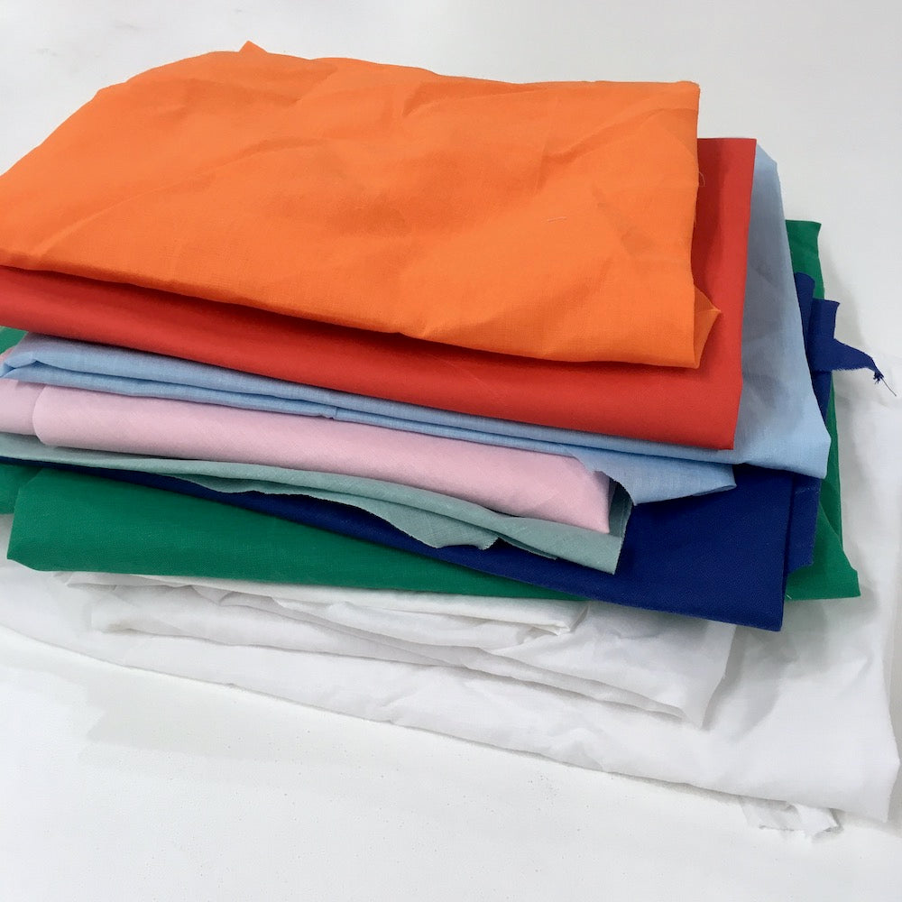 1Kg Woven Cotton Polycotton Fabric Bundle Dead Stock Pack - Big Pieces - Clearance