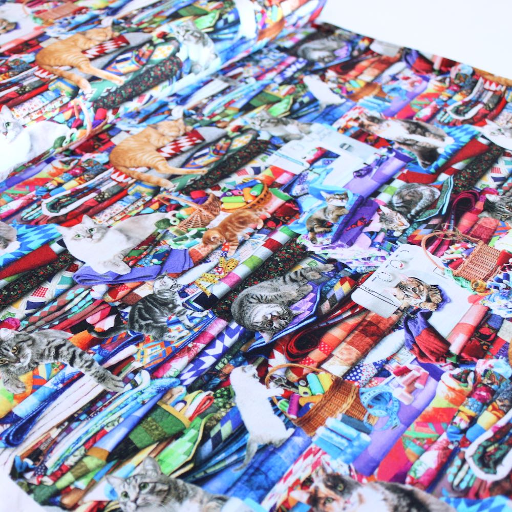 Cats On Quilts Multi - Frumble Fabrics