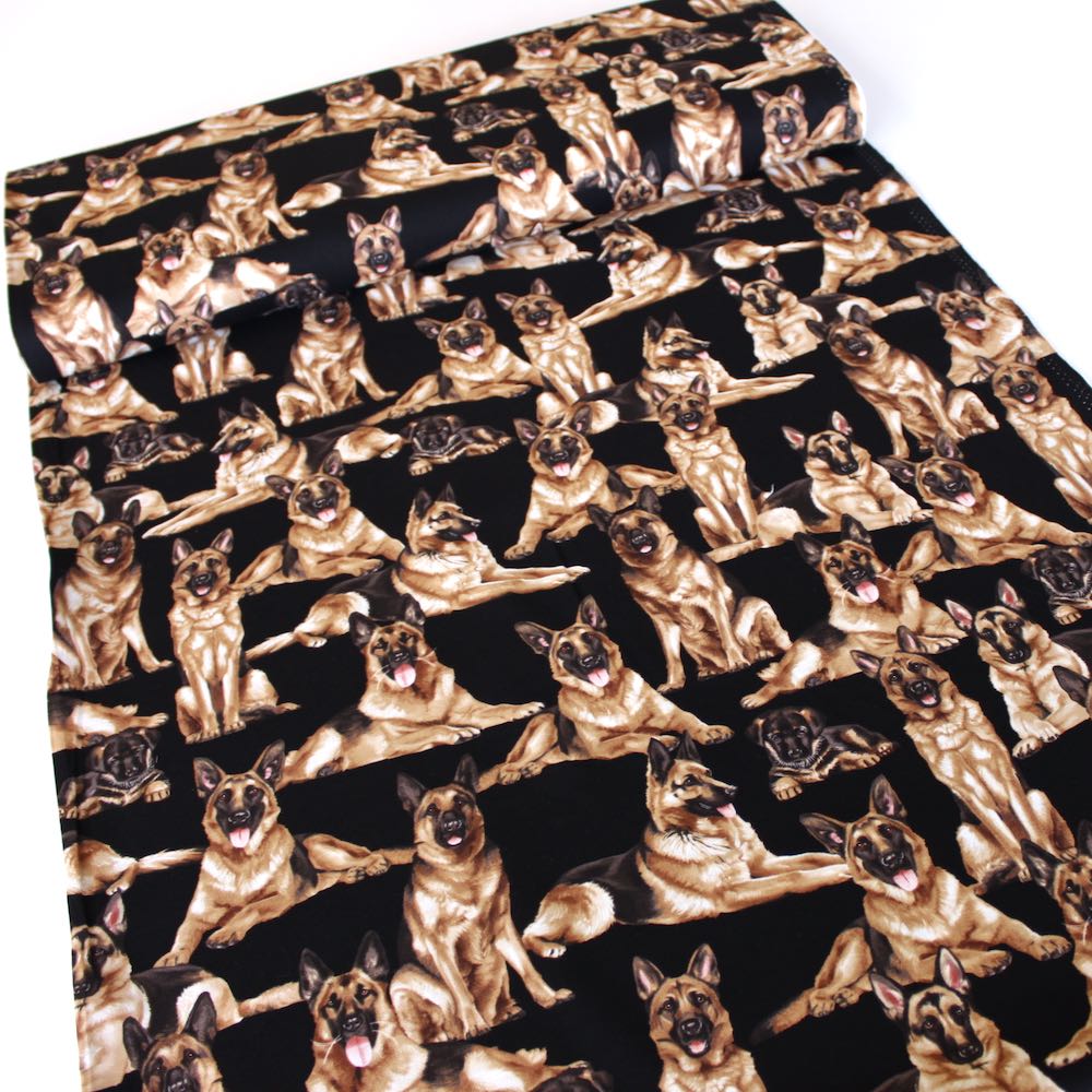 German Shepherds Black - Frumble Fabrics