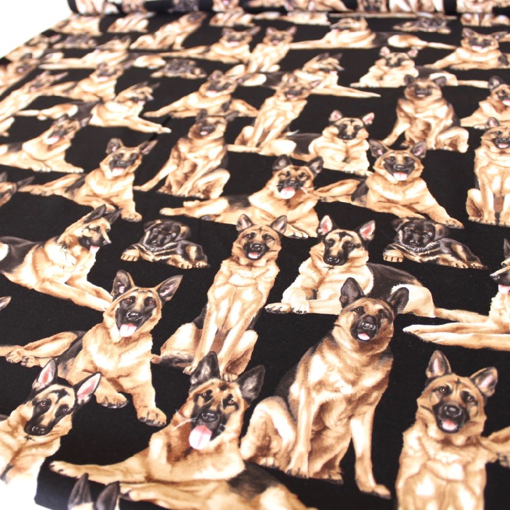 German Shepherds Black - Frumble Fabrics