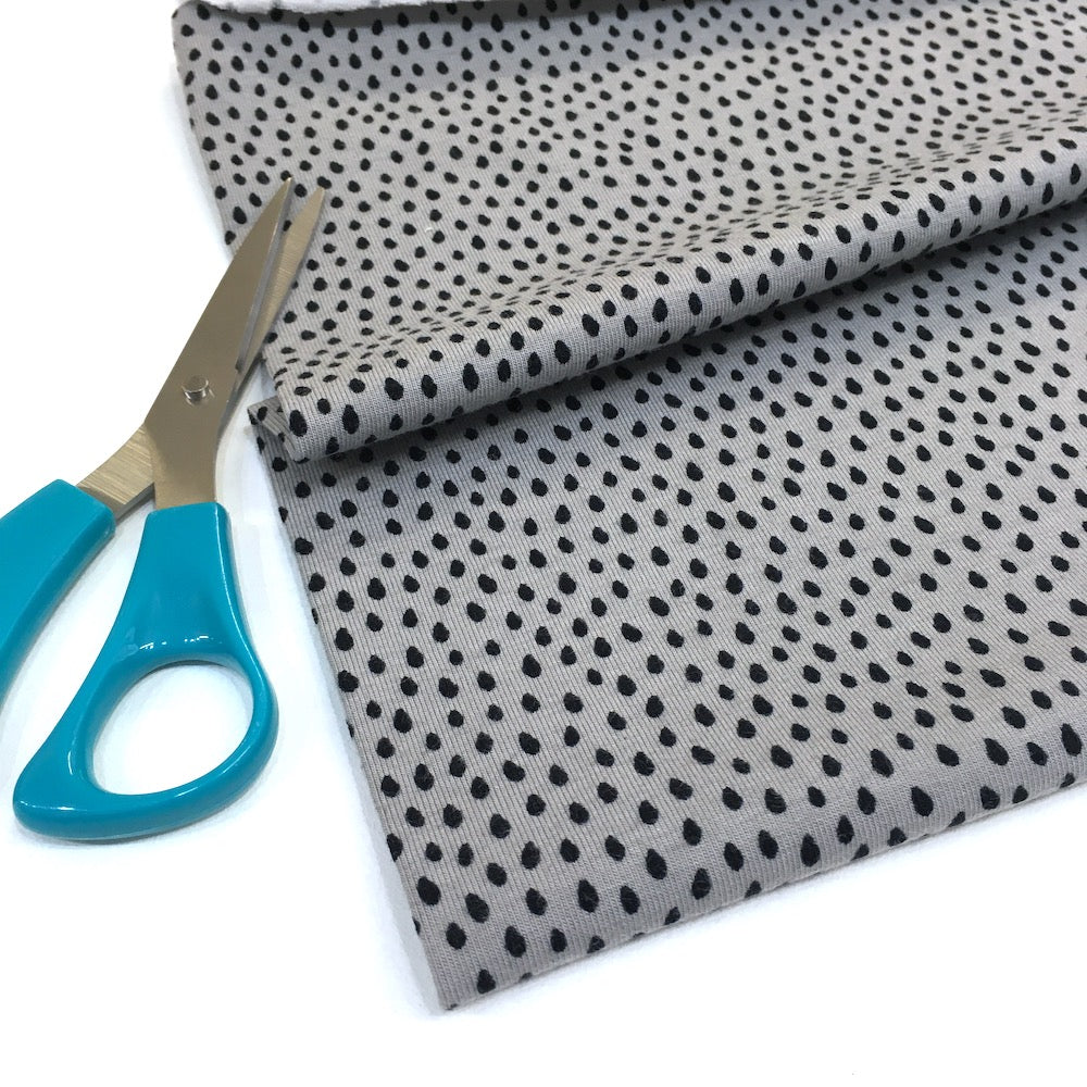 Mini Raindrops Printed Jersey Dots Grey - Frumble Fabrics