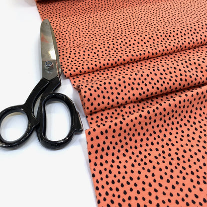 Mini Raindrops Printed Jersey Dots Salmon Coral - Frumble Fabrics