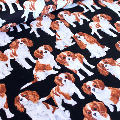 Cavalier King Charles Spaniels Dog Black - Frumble Fabrics