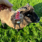 Sheep Felt Decoration - Fluffy Caramel with Hat