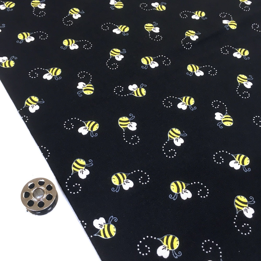 Buzzing Bees Black - Frumble Fabrics