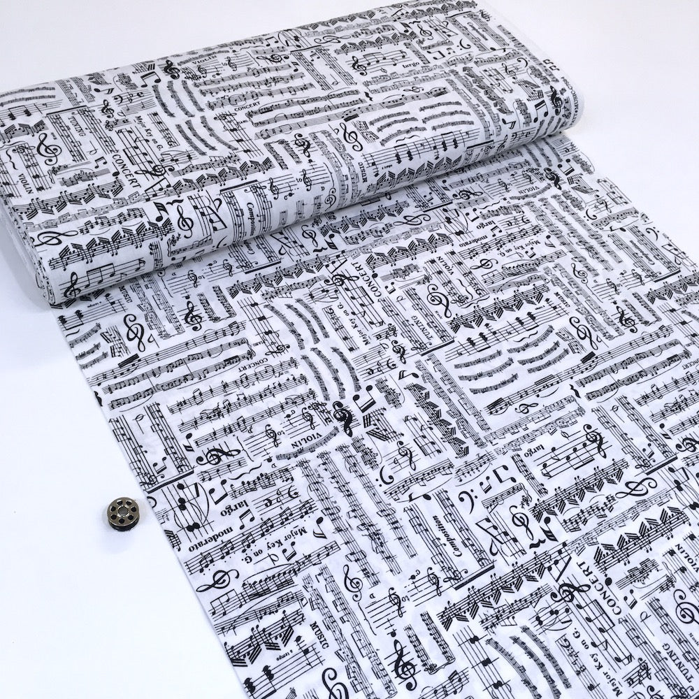 Music Sheets White - Frumble Fabrics