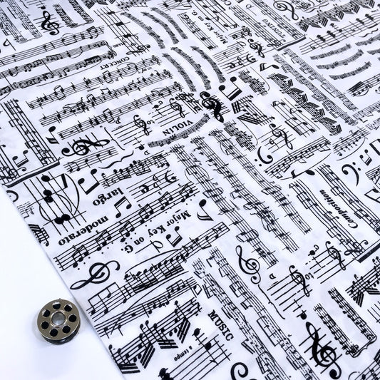Music Sheets White - Frumble Fabrics