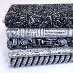 Swirling Music Notes Black - Frumble Fabrics