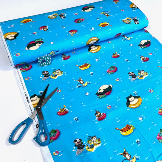 Robert Kaufman - Sunny Days Pokemon - Sea Swim Party Blue