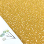 Squiggle Wiggles Double Gauze Mustard - Frumble Fabrics