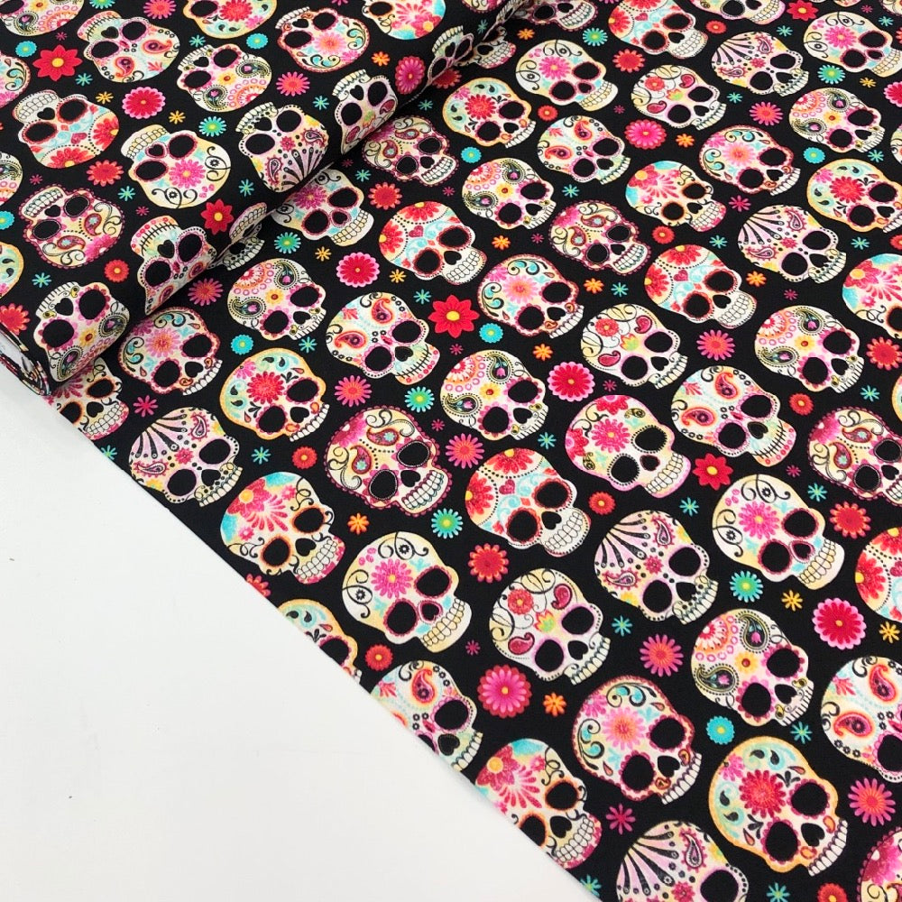 Floral Sugar Skulls - Frumble Fabrics