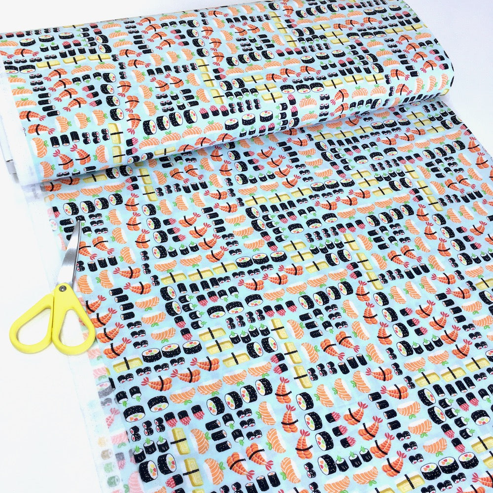 Sushi Food Blue - Frumble Fabrics