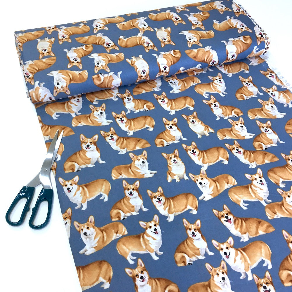 Corgis Grey - Frumble Fabrics