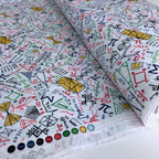Timeless Treasures - Maths Doodles in Grid White