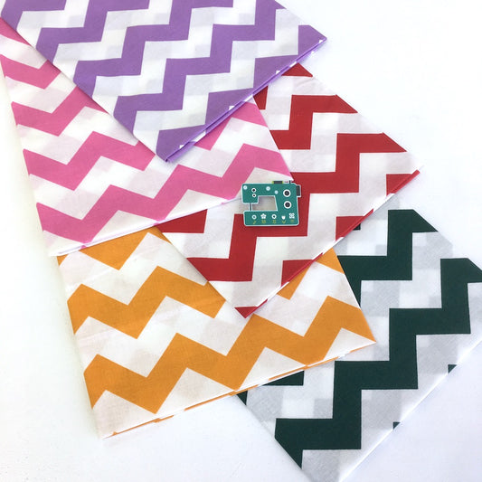 Frumble Fabrics - x5 Chevron Colours - FQ Bundle