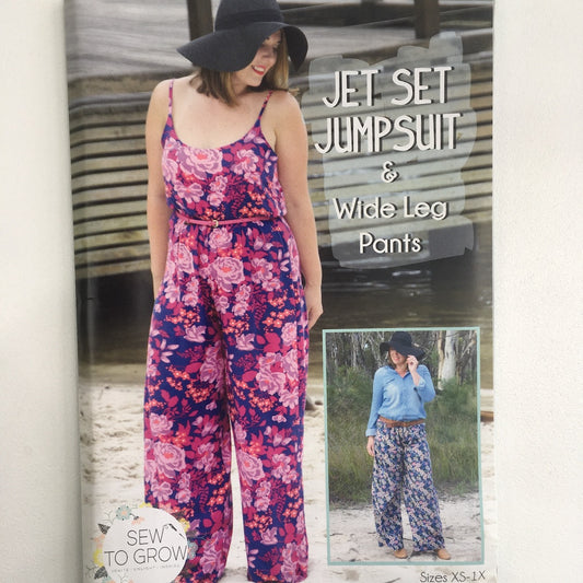 Jet Set Jumpsuit & Wide Leg Pants - Sew To Grow Sewing Pattern - Frumble Fabrics