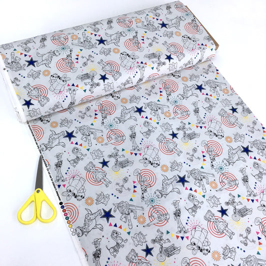 Toy Story 4 Character Toss Cream - Frumble Fabrics