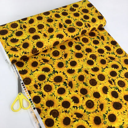 Packed Sunflowers Yellow - Frumble Fabrics