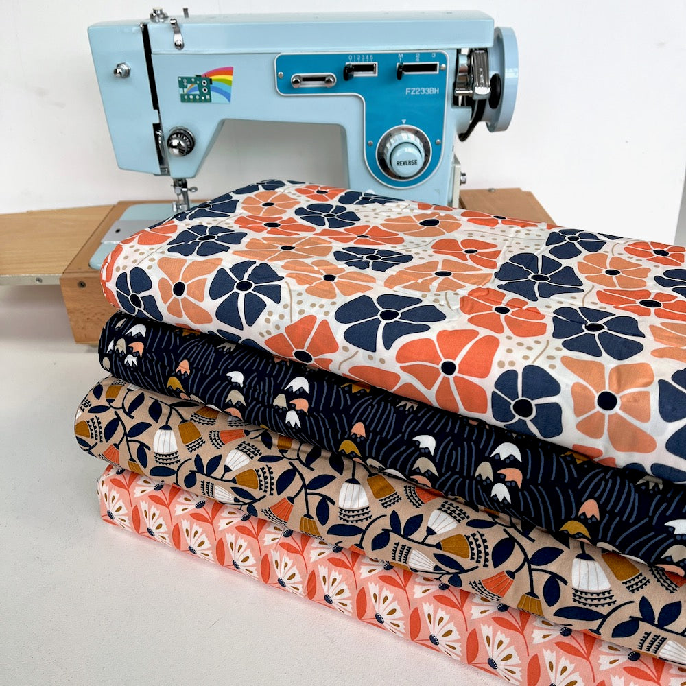 Cloud 9 Rayon Fabric - Floral Deco - Flower (Per Metre)