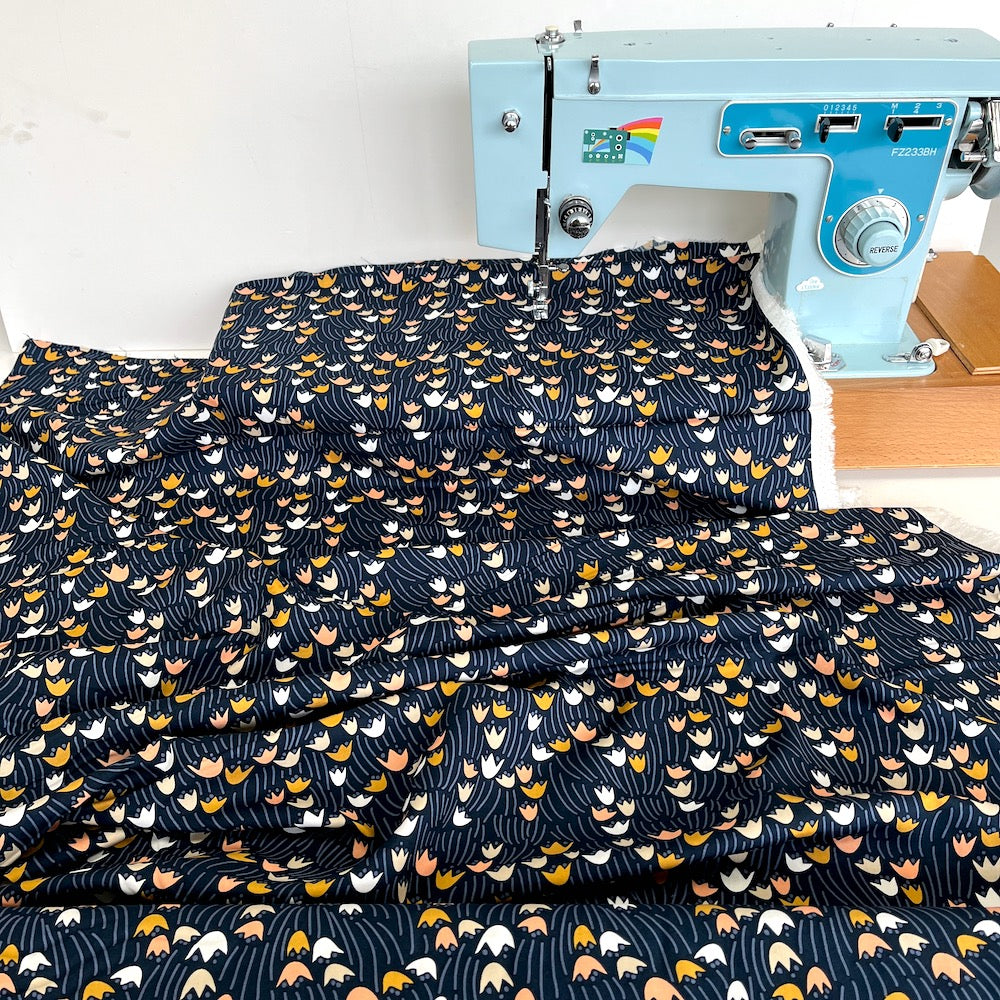Cloud 9 Rayon Fabric - Floral Deco - Tulip (Per Metre)