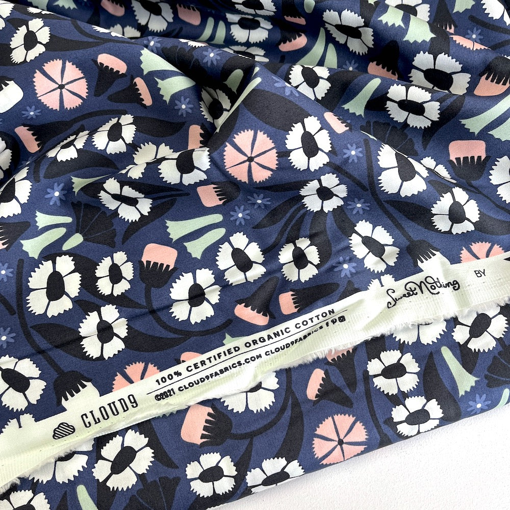 Cloud 9 Organic Cotton Sateen - Sweet Nothing - Meadow (Per Metre)