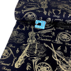 Timeless Treasures - Metallic Music Symphony - Black