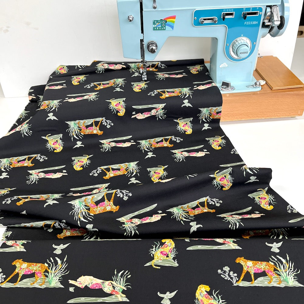 Art Gallery Fabrics - Eve - Untamed Nature Wild Black (Per Metre)