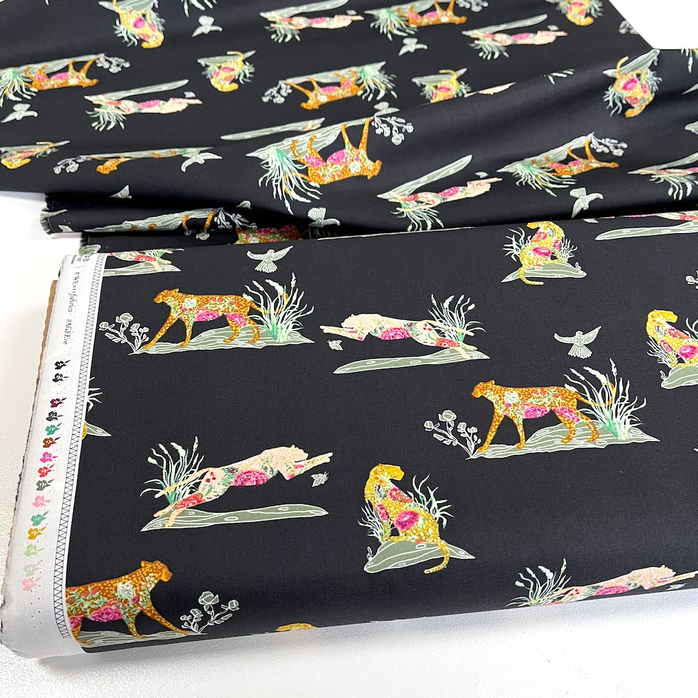 Art Gallery Fabrics - Eve - Untamed Nature Wild Black (Per Metre)