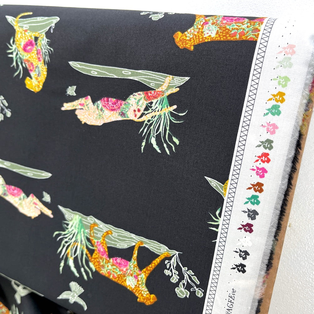 Art Gallery Fabrics - Eve - Untamed Nature Wild Black (Per Metre)