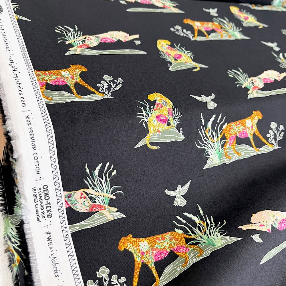 Art Gallery Fabrics - Eve - Untamed Nature Wild Black (Per Metre)