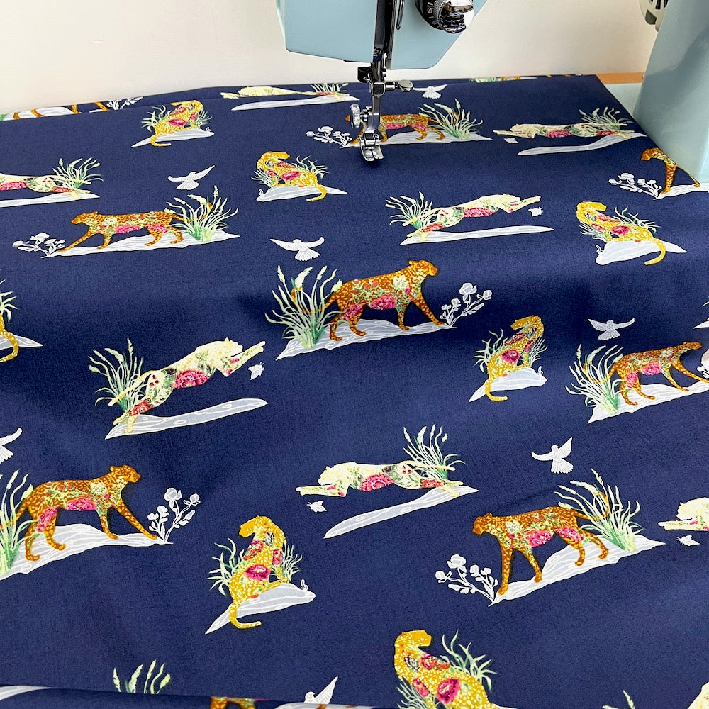 Art Gallery Fabrics - Eve - Untamed Nature Wild Navy (Per Metre)