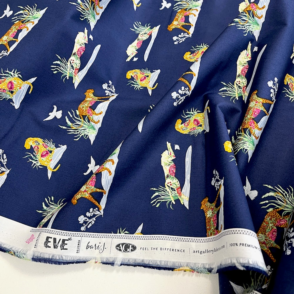 Art Gallery Fabrics - Eve - Untamed Nature Wild Navy (Per Metre)