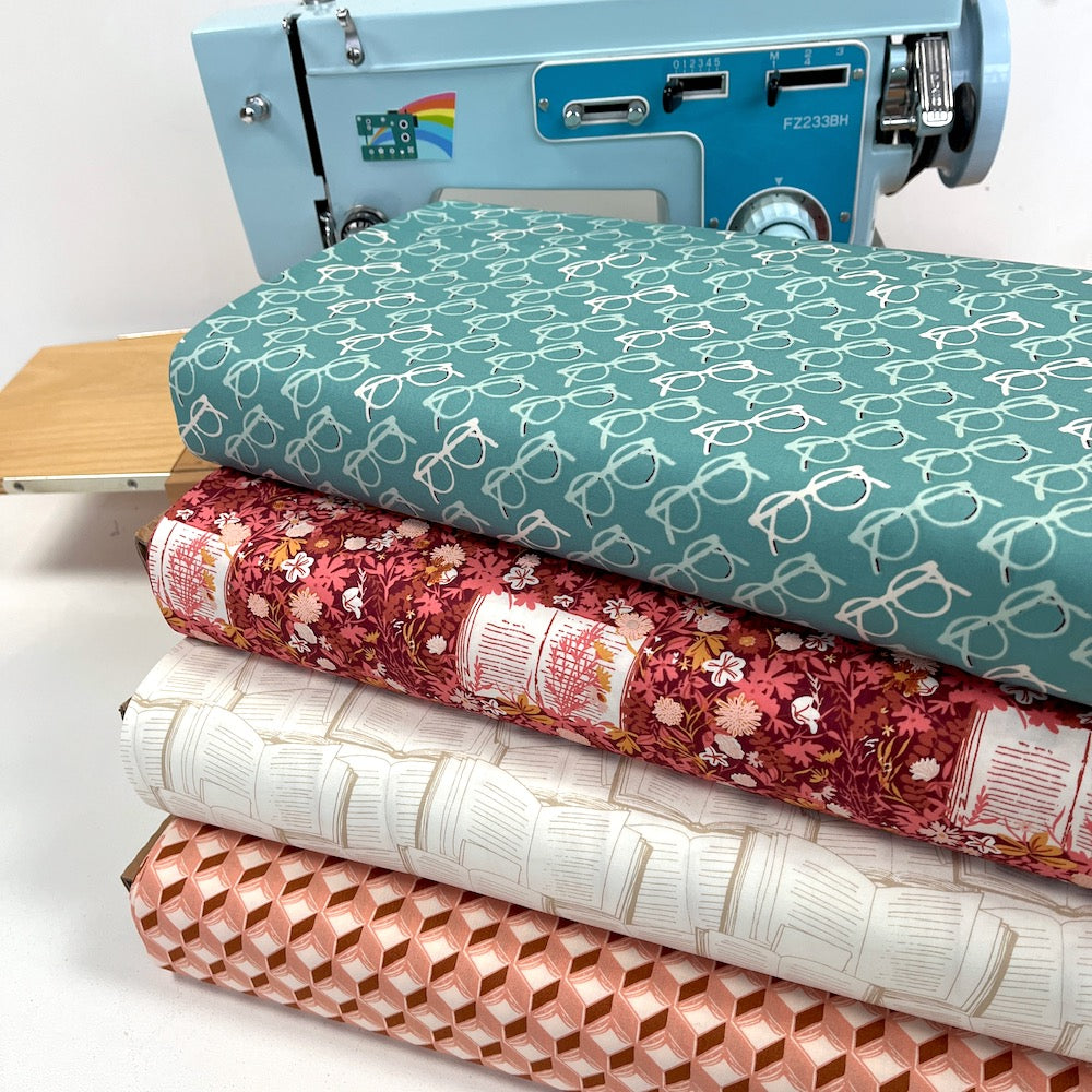 Art Gallery Fabrics - Bookish - Geo Open Book - Coral (Per Metre)