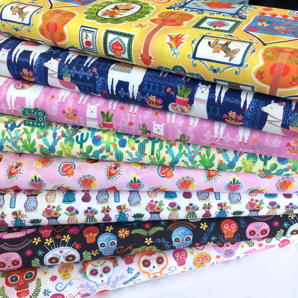 Remnant of Michael Miller - La Vida Loca - Sugar Skulls Blush (133cm)