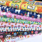 Remnant of Michael Miller - La Vida Loca - Sugar Skulls Blush (133cm)