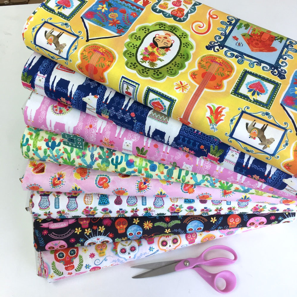 Remnant of Michael Miller - La Vida Loca - Sugar Skulls Blush (133cm)