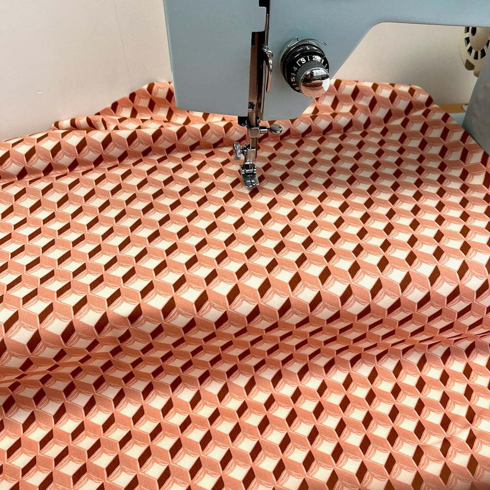 Art Gallery Fabrics - Bookish - Geo Open Book - Coral (Per Metre)