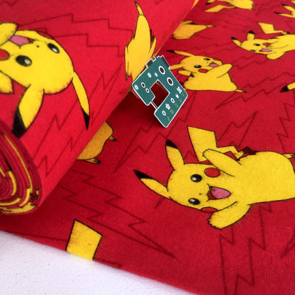 Robert Kaufman - Cotton Flannel - Pokemon Picachu Red