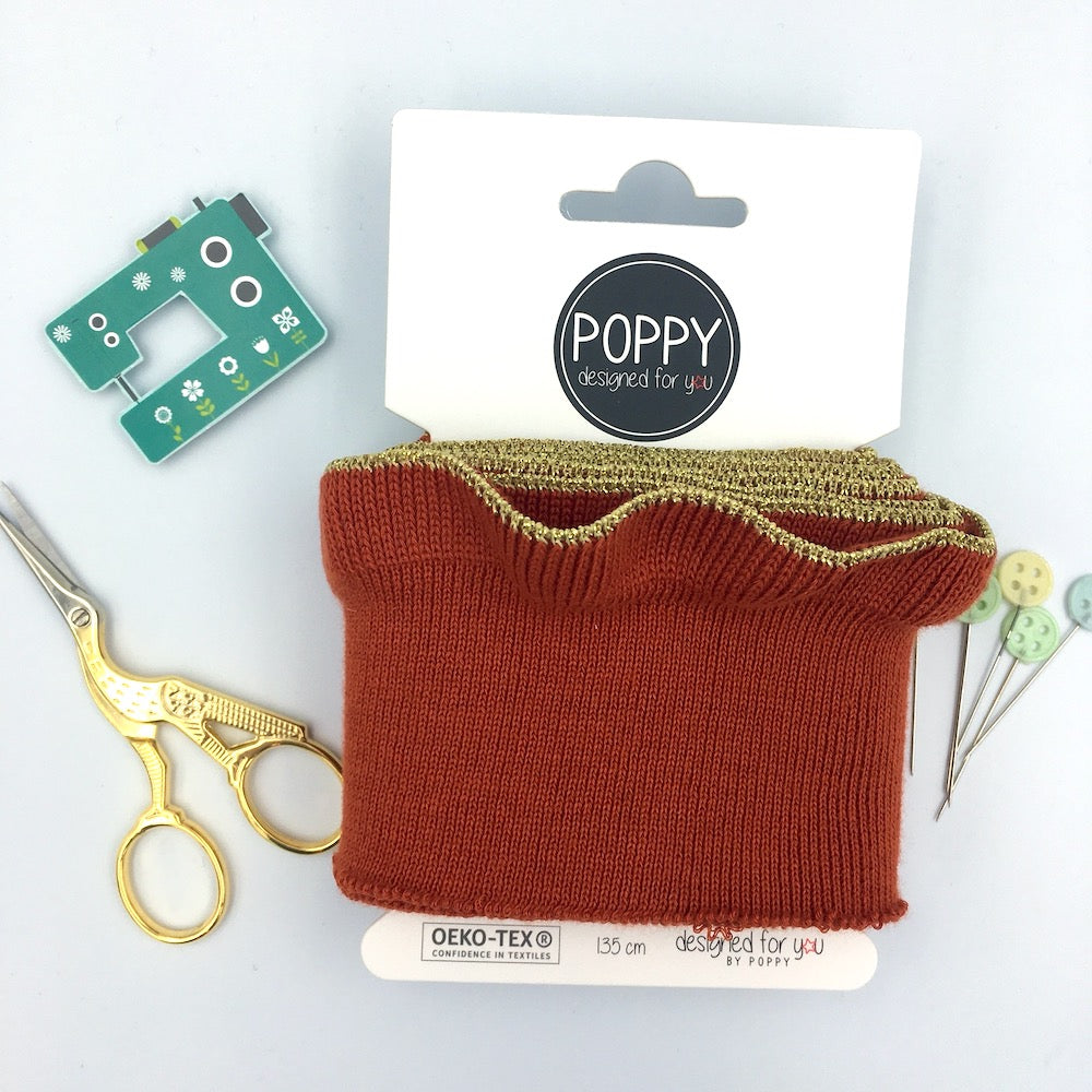 Cuffs by Poppy - Fluted Gold Glitter Wavy Edge in Terracotta