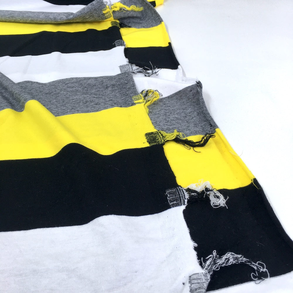 Yellow Marl Wide Stripe Yarn Dyed Jersey - Frumble Fabrics