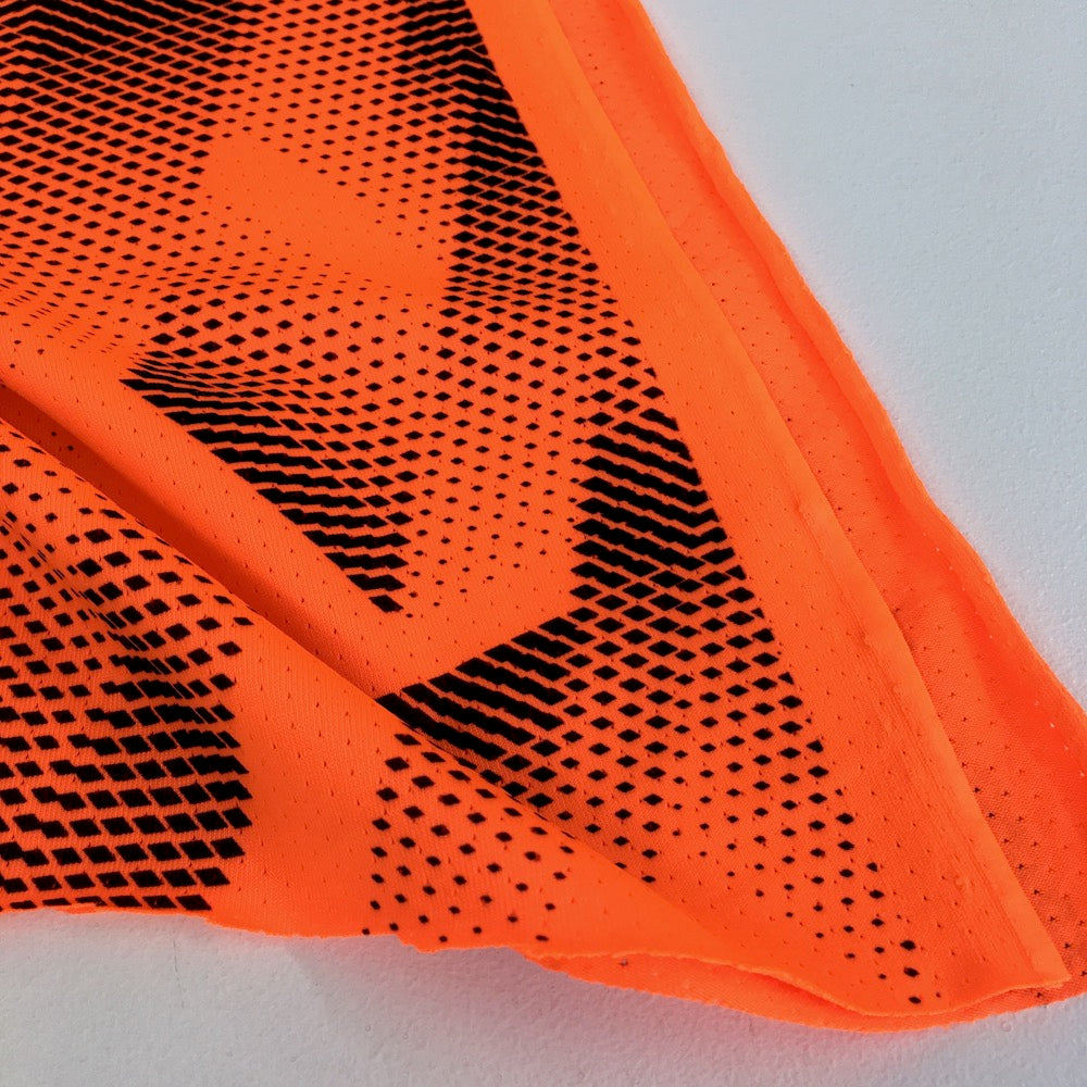 Dry Fit Sports Technical Jersey Geo Fluorescent Orange - Frumble Fabrics