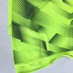 Dry Fit Sports Technical Jersey Geo Fluorescent Yellow - Frumble Fabrics