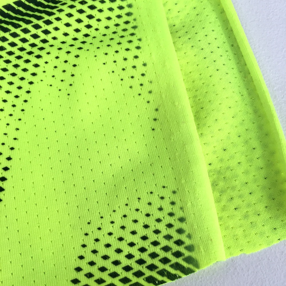 Dry Fit Sports Technical Jersey Geo Fluorescent Yellow - Frumble Fabrics