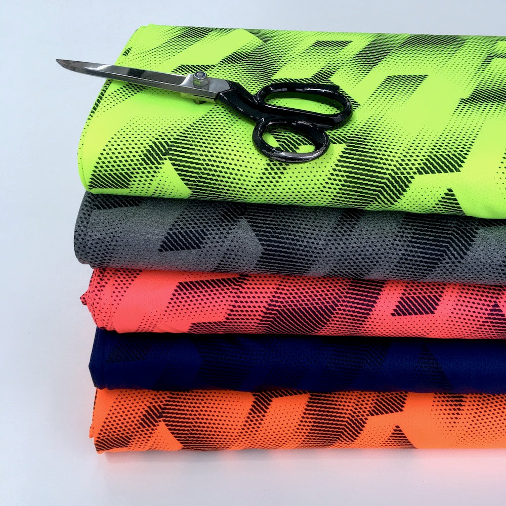 Dry Fit Sports Technical Jersey Geo Fluorescent Yellow - Frumble Fabrics