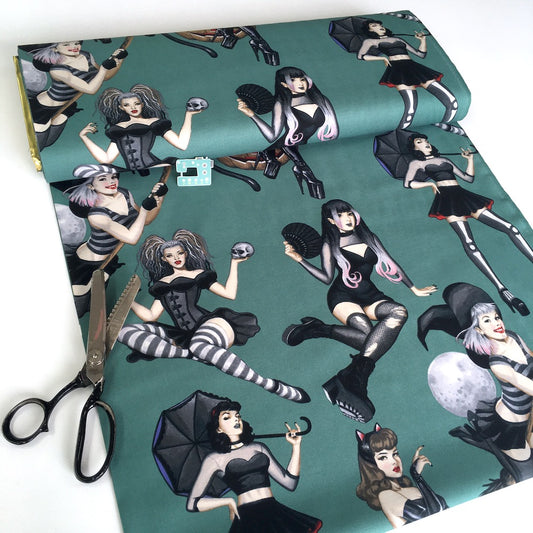 Alexander Henry - Haunted House - Gorgeously Goth Green
