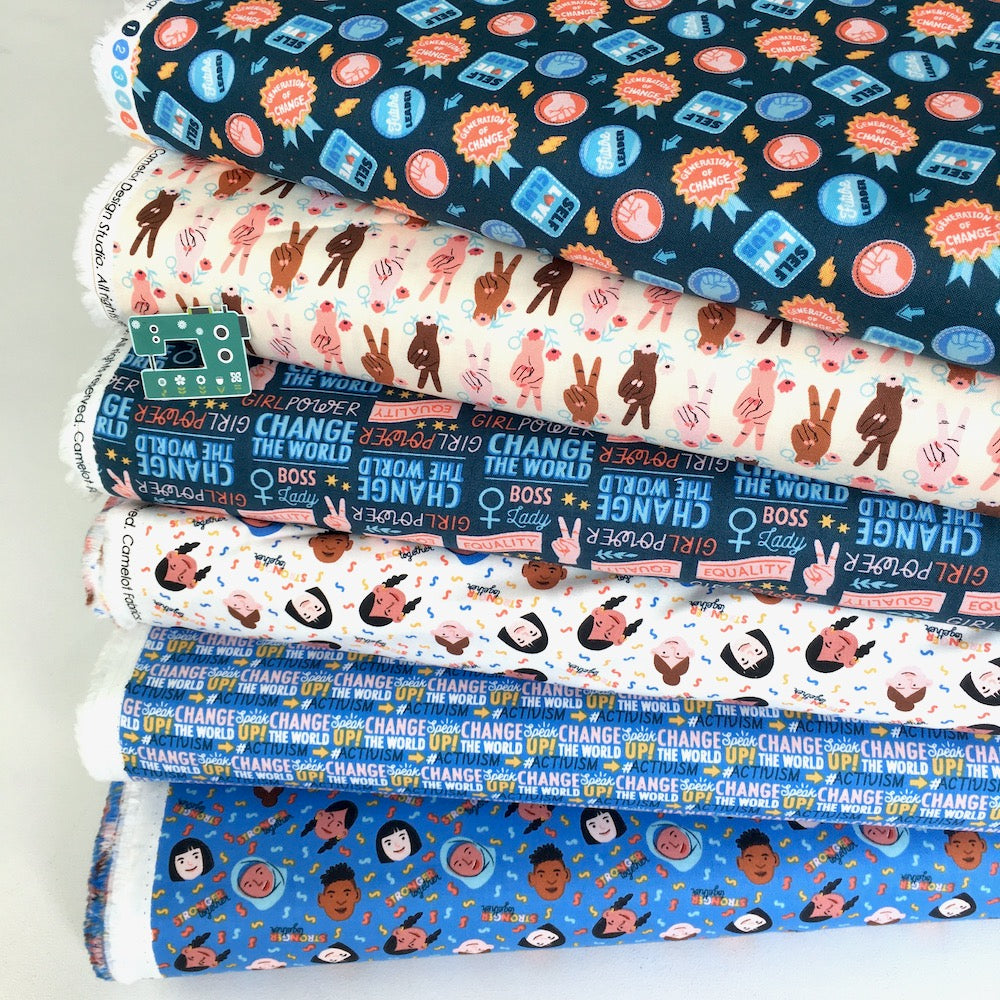Camelot Fabric - Stronger Together - Activism Blue