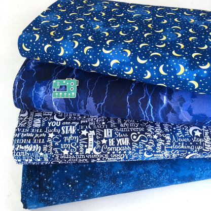 Timeless Treasures - Twinkling Night Sky - Navy