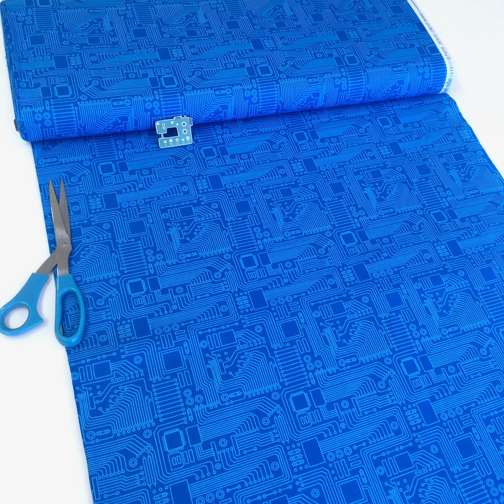 Michael Miller - Stem Squad - Circuit Board Blue