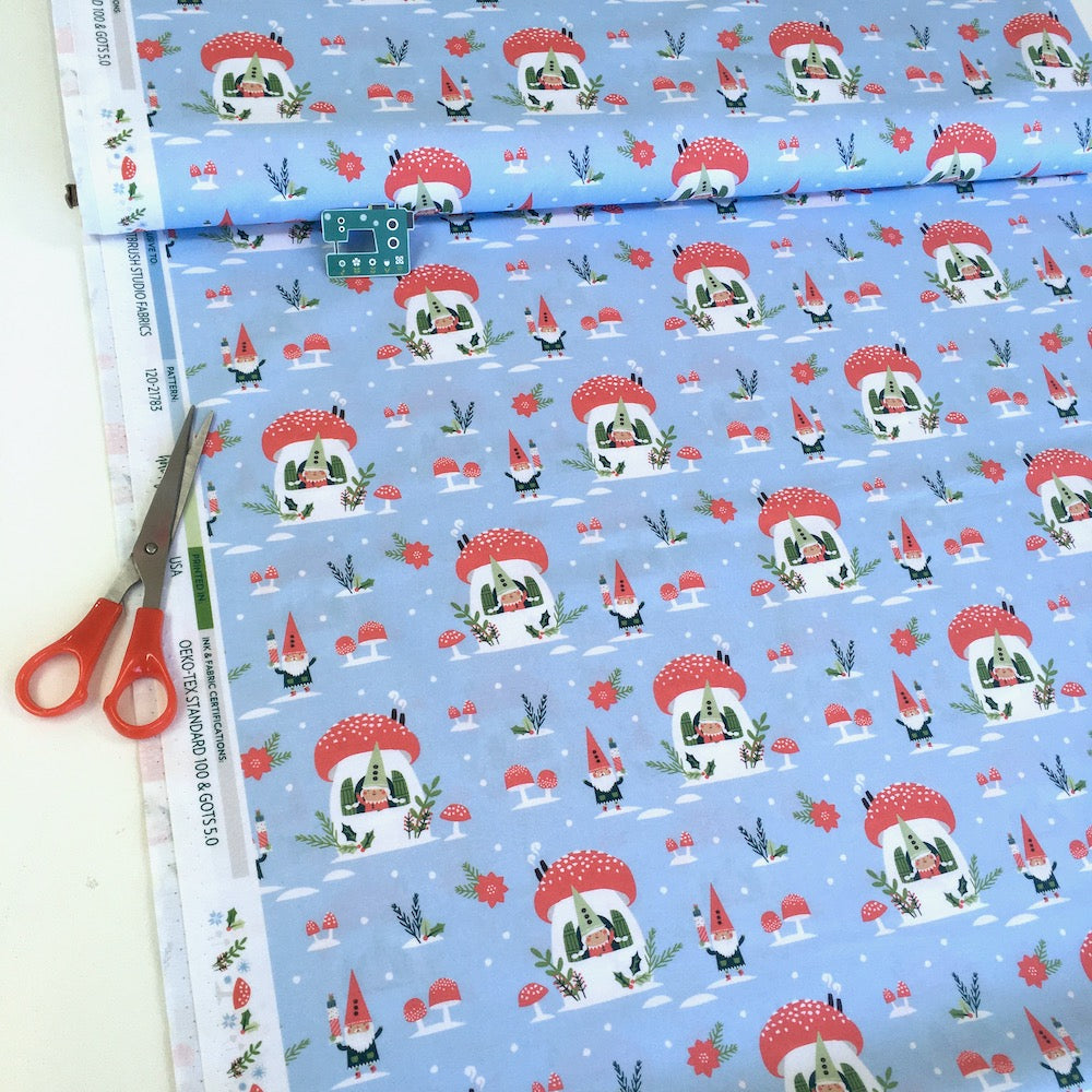 Remnant of Paintbrush Studio - GOTS Gnome Noel - Houses Blue (86cm)